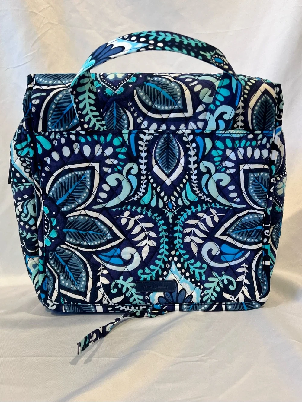 Vera Bradley Blue Teal Navy Quilted Hanging Toiletries Bag